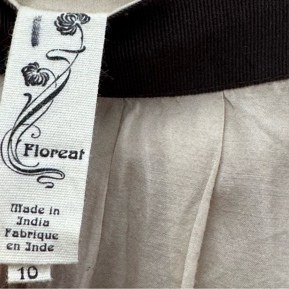 Floreat Embroidered Beige Skirt Size 10 Boho Cottagecore - Picture 4 of 8